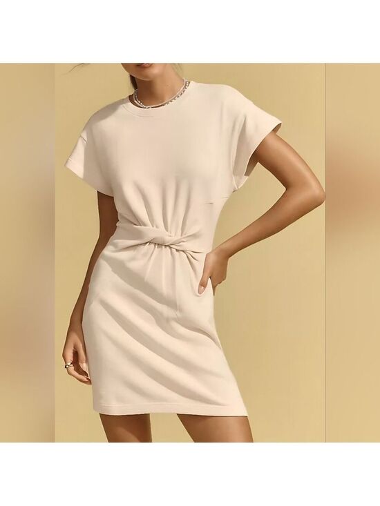 l*space Dresses & Skirts - LSPACE x Anthropologie Short Sleeve Knit Mini Dress Sz: Lg NWT Pullover Tapioca